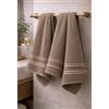 B O S A L O N I Set BOSALONI HOME 2 Asciugamani Viso 74×34 cm - 100% Cotone - Morbidi e Assorbenti - Lavabili in Lavatrice - Colori Assortiti (Terra di Siena)