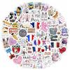Padabayka Adesivi di Parigi per Scrapbooking, Laptop, Bottiglie d'Acqua e Planner - Adesivi con Tema Viaggio a Parigi e Francese per Progetti Fai-da-Te e Regali