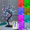 YATOSEEN Albero di Ciliegio Artificiale Illuminato con 36 LED, Luce a forma di Albero di Ciliegio RGB con Telecomando, 16 Colori Selezionabili, Luce Notturna Decorativa per la Casa (36 LED)