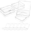 QWORK® 12 Pezzi Scatole plastica con coperchio, Contenitori rettangolari per perline, gioielli e articoli artigianali - 115 x 85 x 28 mm