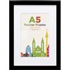 Egofine Cornice portafoto A5, in legno A5, con vetro acrilico, passepartout per foto 10 x 15 cm, cornice certificato per montaggio a tavolo e parete, 14,8 x 21 cm, cornice per poster per ritratti