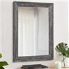 AAZZKANG Specchio da parete con cornice in legno - Specchio rustico decorativo in stile fattoria rettangolare per camera da letto, bagno - Decorazione murale da appendere