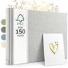 Zenacolor Album Fotografico fai da te - Scrapbook in Lino 30x22cm Grigio chiaro - 50 Pagine & Spazio per 150 Foto