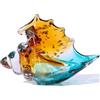 LCCCK Statuette d'arte in vetro soffiato a mano, scultura a conchiglia verde mare, decorazione creativa per stanza costiera - Knick Knacks Home Decor