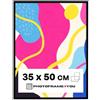 Photoframe4you - Cornice 35x50 cm - Nero - Vetro acrilico anti-rottura - Cornice da parete in MDF minimalista per poster, puzzle, certificati e altro - Arredamento moderno - Arco