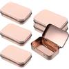 Sploziia 6 scatole di metallo oro rosa con coperchio, piccole lattine per riporre piccoli oggetti, gioielli, scatola di latta con coperchio (oro rosa)