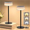 Lacasa Lampada da Tavolo Senza Fili Ricaricabile, 2 Pezzi LED Lampada Solare da Tavolo Dimmerabile Touch, 3000-6000K 4000mAh Portatile Lampada Soggiorno Comodino IP67 Impermeabile per Interno Esterno
