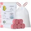 AURMOO 85x Sacchetti Spazzatura 35L con Cordin, Sacchetti Biodegradabili, | Sacchetti della spazzatura, Sacchetti per Immondizia con Cordino, Sacchetti Umido, Sacchi di Rifiuti, Müllbeutel, 55 x 65cm