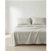 GAMUSI Set di lenzuola per letto da 90 x 190/200, 100% cotone, 3 pezzi, traspirante, morbido, colore grigio chiaro