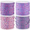 Sparkeads 4 rotoli di cordoncino di cotone intrecciato viola sottile, filo di macramè da 1,2 mm, cordino torto per perline, nodi cinesi, cordoncino per ciondolo, nappine, campanellino, braccialetto