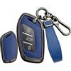 TECART Smart chiave auto cover cover adatta per MG 4 EV MG EHS EZS EV GT HS ZS ZX MG4 MG5 MG6 per Roewe RX3 RX5 Custodia in pelle Custodia per chiavi accessori chiave B 3 tasti, nero/blu, 3-Taste