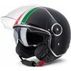 VINZ Neiva Casco Jet Doppia Visiera VIntage | Casco Scooter / Moto| Bandiera Italiana | Donna E Uomo | Certificato ECE 22.06 | nelle taglie dalla XS-XXL - Nero opaco - M (57 - 58 cm)
