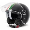 VINZ Neiva Casco Jet Doppia Visiera VIntage | Casco Scooter / Moto| Bandiera Italiana | Donna E Uomo | Certificato ECE 22.06 | nelle taglie dalla XS-XXL - Nero - M (57 - 58 cm)