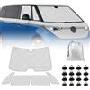 Opaltool Oscurante Termico Interno Sostituzione per VW ID Buzz 2022-2026, 5PCS LWB Coperture Isolanti per Parabrezza Pieghevole per Privacy e Controllo della Temperatura