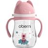 Oberni Tazza per bambini con manico e cinghia, borraccia antigoccia, per bambini dai 6 ai 12 mesi in su, senza BPA, in Tritan, lavabile in lavastoviglie, beccuccio con valvola a prova di perdite, 270