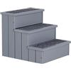 Easycomfort Scaletta per Cani a 3 Gradini con Tappeto Antiscivolo e Spazio Interno, 40.5x44.5x38cm, Grigio