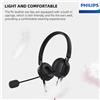Philips Cuffie Cablate Philips SHM2018/SHM2028, Servizio Clienti, Auricolari Regolabili 3.5mm/USB con Riduzione del Rumore ENC e Microfono