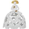 DRW Figura Menina bianca e oro con abito traforato in resina dipinta a mano 15x10x18 cm