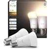 Philips Hue LED A60 (Confezione da 2), Lampadine smart con luce bianca calda E27, Luci smart da 9,5 W e 1.110 lumen, Lampadine intelligenti compatibili con Alexa, Google Assistant e Apple Home
