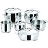Lagostina Euforia Set di Pentole Induzione, Gas e Forno in Acciaio Inox 18/10, 10 Pezzi, Fondo Lagoseal Plus, Batteria di Pentole con 3 Casseruole, 2 Pentole, Bollilatte, 4 Coperchi