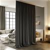 RoomDarkning Tende divisorie per asta da soffitto, tende oscuranti con ganci, riduzione del rumore, privacy per parete, 4,6 m di larghezza x 2,4 m di altezza, nero, 1 pannello