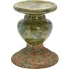 Creative Co-Op Portacandele a colonna in terracotta scultoreo a 2 tonalità, verde invecchiato