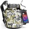 Earth Pak Borsa Impermeabile Roll Top, Sacca Compressione Asciutta per Kayak, Spiaggia, Rafting, Canottaggio, Trekking, Campeggio, Pesca con Custodia Telefono Impermeabile