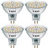 EACLL Lampadine LED GU5.3 bianco caldo, confezione da 4, 6,5 W MR16 equivalenti 50 W alogena, 2700 K 585 lumen, non dimmerabile, illuminazione senza sfarfallio, fascio ampio 120 gradi, AC/DC 12 V