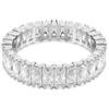 Swarovski Anello Matrix, Taglio baguette, Bianco, Placcato color argento