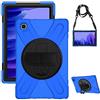 Gerutek Cover per Samsung Galaxy Tab A7 10.4 Pollici 2022/2020, Custodia Resistente agli urti con Supporto Rotante 360°/Cinghia a Mano/Spalla/Portapenne per Tab A7, Blu