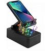 iwui 4 in 1 Supporto per cellulare con altoparlante Bluetooth 5.3 portatile, LED, base antiscivolo, phone stand with bluetooth speaker, suono surround HD, pieghevole e regolabile, compatibile con iPhone/An