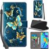 PHINIENLAND Cover per Huawei P30 Pro custodia portafoglio Turquoise | 3 scomparti carte, 1 tasca banconote, Chiusura magnetica, Supporto, Pelle PU flip cover per Huawei P30 Pro
