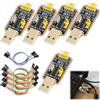 Wafuesh 5pcs Adattatore USB UART-TTL con Convertitore CH340G 3.3V/5V - Modulo di Conversione Seriale con Cavi Jumper da 20 cm - Compatibile con Arduino e Raspberry Pi per Progetti Elettronici