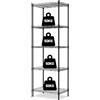WORKPRO Ripiani in Filo Metallico per Casa e Ufficio, Scaffale Stretto, 5 Ripiani Regolabili in Acciaio, Capacità Fino a 250 kg, Dimensioni 44x29x130 cm, Leggero con 4 Piedini Regolabili, Nero