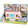Bluey - Juice Truck Playset, Giocattolo del Truck di Succhi, 3 Figure Articolate della Serie, Accessori per Pasti e Adesivi Decorativi, per Bambini e Ragazze +3 anni, Famosa (BLY48000)