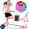 MEISHANG Swing Wheel con ruota luminosa, Swing Wheel con contatore, trotola per bambini, anello lampeggiante, pieghevole, regalo per ragazze 3 anni (rosa/1 pezzo)