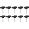 QUARKZMAN 10 Pezzi Manopole Aletta T Viti Testa Zigrinata M5 x 25mm Filettatura Maschio 27mm Testa in Plastica Manopole a T Manici Regolabili Manopole Serraggio Vite a Testa Zigrinata, Nero