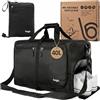 Bago Borsone da viaggio per donne e uomini, borsone pieghevole piccolo e medio, per bagagli, viaggi, palestra, sport, Tutto nero, 40L US, Bagaglio a mano