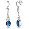 DTPsilver DTP Silver - Orecchini Zaffiro - Orecchini Donna Pendenti Argento 925 - Orecchini a Nodo - Orecchini Blu Zaffiro con Nodo della Trinità