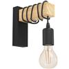 EGLO - TOWNSHEND APPLIQUE INDUSTRIAL BRACCIO IN LEGNO CON 1 LUCE LED 10W E27 32917