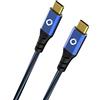 OEHLBACH USB Plus CC - Cavo USB per Smartphone 2 x Type C 3.1 - Giacca in PVC - OFC, Blu/Nero - 2.0 m