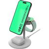 Green Cell Greencell MagScape - Supporto di ricarica induttivo 3 in 1 MagSafe per iPhone, Apple Watch, AirPods e altre cuffie wireless (bianco)