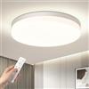 EASY EAGLE Plafoniera LED Soffitto Dimmerabile , Lampada da Soffitto LED 3000K-6500K 48W 4800LM, Plafoniera Bagno Rotonda Ø30CM con Telecomando Luce Soffitto per Camera da Letto, Cucina, Soggiorno, Balcone