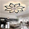 Caufloce LED Ventilatore da Soffitto con Luce Grande Camera da Letto Dimmerabile Plafoniera Ventilatore Reversibile Compatibile con Alexa Silenzioso Lampadario Ventilatore Fiore Smart 6 velocità-Blanc||Alexa