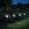 Licht-Erlebnisse Faretto LED con picchetto e cavo, set da 4, altezza 16 cm, IP44, antracite, 3000 K, orientabile, picchetto, lampada da giardino