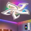 GWYAJTU Plafoniere RGB Con Colore Modificabile, Lampadario LED Dimmerabile Con Telecomando E APP, 3000K-6500K Plafoniera Per Soggiorni E Camere Da Letto, RGB Bianco
