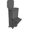 WELL HOME MOBILIARIO & DECORACIÓN Pattumiera a pedale, ruvida e manico a doppio vano, colore nero antracite 38L (24L + 14L)