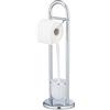 Wenko 15438100 Chrome Exclusiv Colonnina Portarotolo e Portascopino Siena, Acciaio, 19 x 63 x 19 cm, Cromo, 1-Confezione