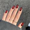 Nymora 24 Press on Nails Almond Colore Sfumato Nero Rosso Jelly Gel Kit Indossabile - Unghie Finte Glamour per Donne e Ragazze