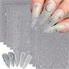 Nymora 12 Fogli Stickers per Nail Design Argentati: Decals Stelle-Luna + Decal Serpente, Autoadesivi per Creazioni Unghie